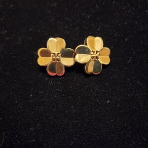 Tory Burch Kira Flower Stud earring 18k-gold-plated brass, Shamrock